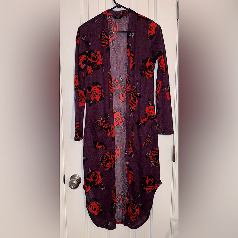 G by Guiliana Women's Floral Open Long
Sleeve Cardigan Duster Size XXS New